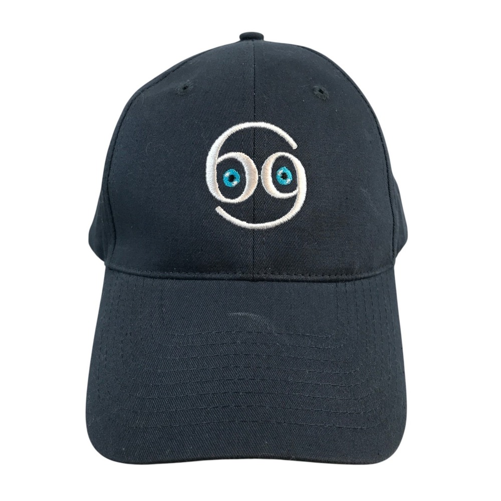Hit Mens Navy Blue 69 Embroidered Logo Baseball Cap Hat‎ Adjustable One Size